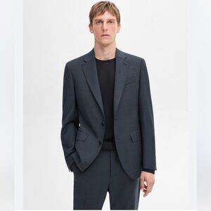 MOSSIMO DUTTI Super‎ 130's Wool Charcoal Grey Blazer Suit Jacket Business 46/36